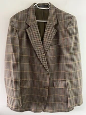 DAKS Jermyn Street S 46 Blazer Jacket Multicoloured 100% Pure New Wool Check