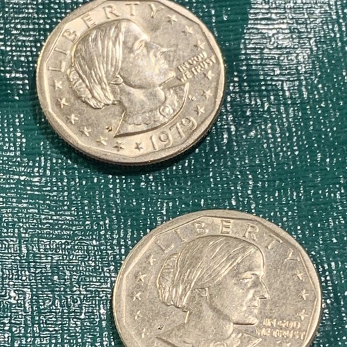 1979 SUSAN B ANTHONY $1 dollar coins. RARE wide rim. 2 for the price of 1 - Picture 14 of 16