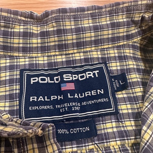 Vintage Ralph Lauren Polo Sport Herren Große 48 Kurzarm Golf Knopfleiste Kariert - Bild 4 von 15