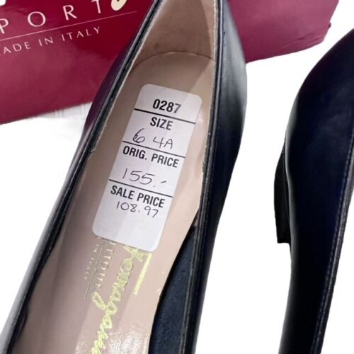 Vintage Salvatore Ferragamo Boutique schwarz Leder Heels 6 AAAA Luxus 9936 neu im Karton - Bild 12 von 14