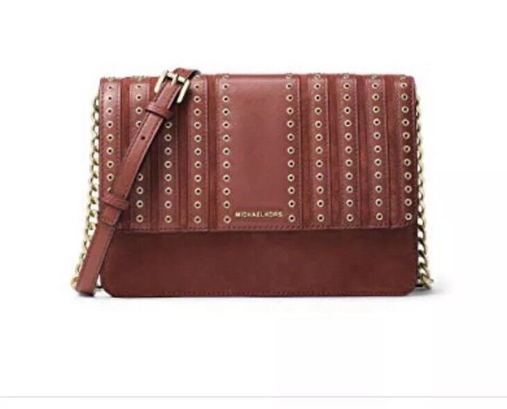 Michael Michael Kors Brooklyn large Leather Crossbody NWT BRICK eBay