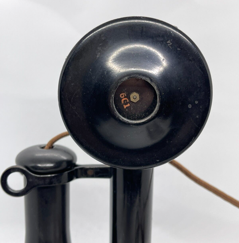 Vintage CANDLESTICK Rotary Telephone 6C1 Transmitter ROCK ISLAND Dial Plate - Picture 12 of 23