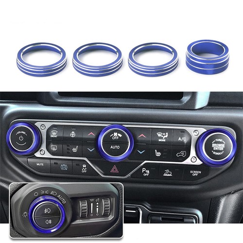 Headlight Air Condition Switch Cover Trim Ring Blue For Jeep Wrangler JL JT 18 - Bild 1 von 6