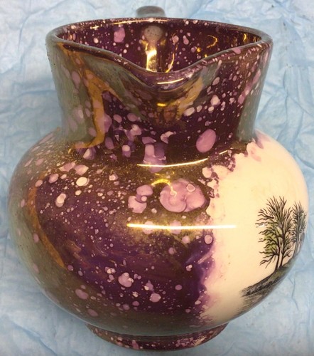 Coaching Mini Pitcher Made in England Purple Spatterware - Picture 4 of 7