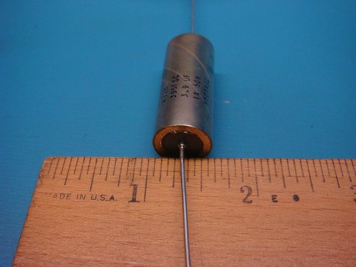 (1) CRC A12B395FSC 3.9uF 50V 1% AXIAL METALLIZED PLASTIC FILM CAPACITOR NOS - Picture 4 of 5