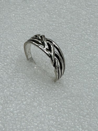 Anillo de diseñador trenzado vintage de plata de ley 925 THA talla 8,5 - Imagen 3 de 8