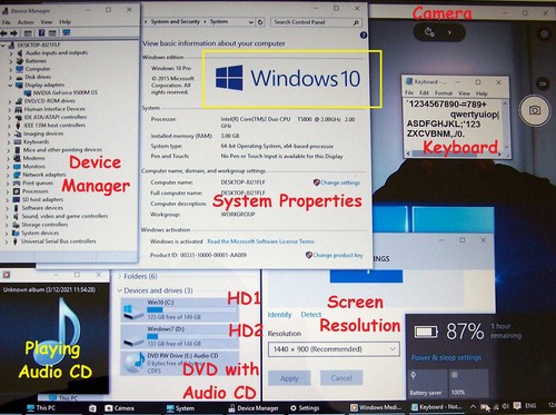 Acer Aspire 7720 17” Intel 2 core 2.0GHz 3GB Ram 2x160GB HD nVidia 9500 Win 10&7 - Picture 12 of 16