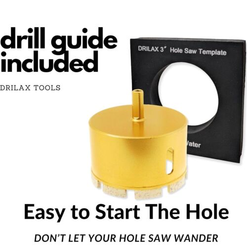 Drilax 3 inch Diamond Hole Saw Drill Bit Marble, Concrete, Stone, Tile, Brick - Picture 2 of 10