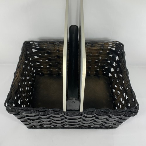 Georgia Tech 1980s Picnic Basket RARE Black Wood Wicker Tailgate Lunchbox VTG GT - Picture 13 of 24