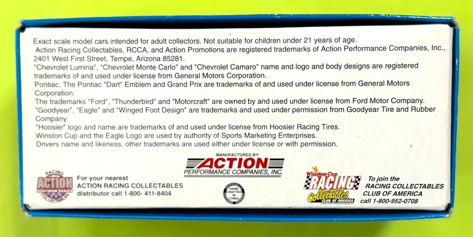 1996 Action Platinum Series Mark Martin 1/64 Ford #/20000 Vintage HOF - Image 4 of 4