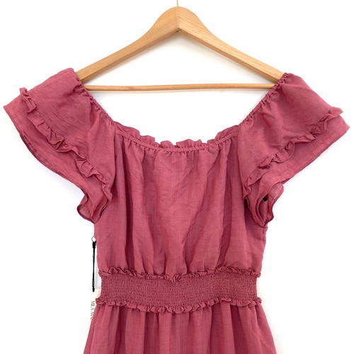 NWT Mila Mae Flutter Sleeve Tiered Gauze Maxi Dress XS Cottagecore Boho Peasant - Picture 4 of 15