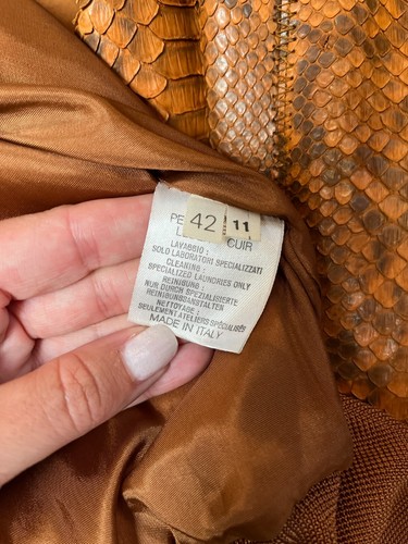 GIANFRANCO FERRE Snakeskin Leather Bomber Vintage Jacket Coat - Picture 16 of 18