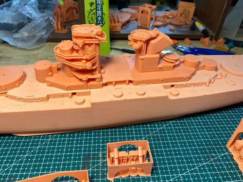 Kit Modelo Acorazado Borgoña Armada Francesa 1/350 Impreso en 3D Sin Pintar ¡NUEVO! - Imagen 2 de 9