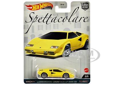 LAMBORGHINI COUNTACH LP 5000 QV YELLOW DIECAST MODEL CAR BY HOT WHEELS HKC47