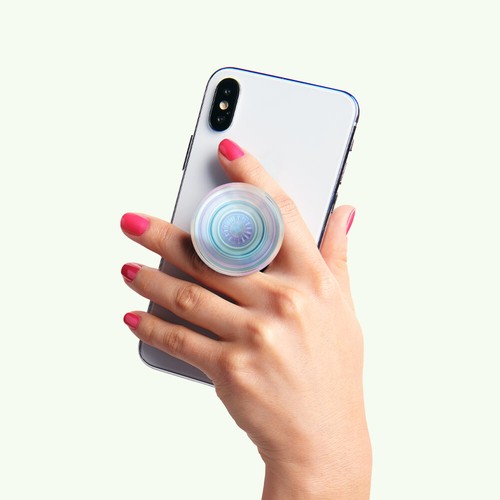 PopSockets: PopGrip_Phone Grip and Stand_Premium (Clear Iridescent) - Picture 2 of 8