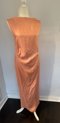 Jil Sander Woman's Dark Pink Cupro Maxi Dress Sz 32/ 0 New - 第 2/14 張圖片