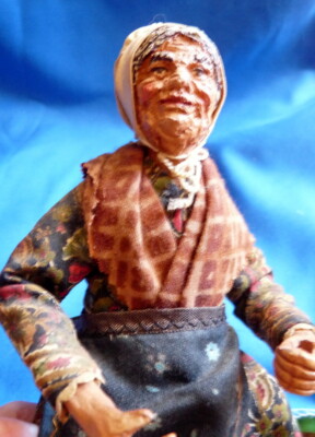 Antique 9'' Dollhouse Doll GRANDMA Clay Composition for Larger Dollhouse