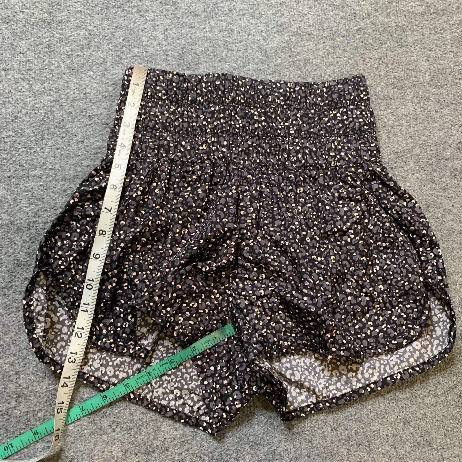 free-people-movement smocked waist floral shorts