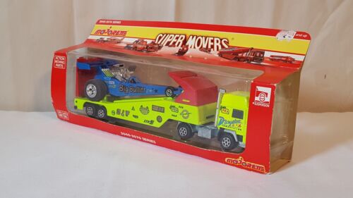 VINTAGE MAJORETTE SUPER MOVERS BIG BULLITT DRAGSTER TRANSPORT SET ! NEW IN BOX - Picture 7 of 11