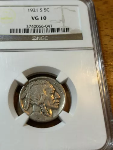 1921 s buffalo nickel NGC VG 10
