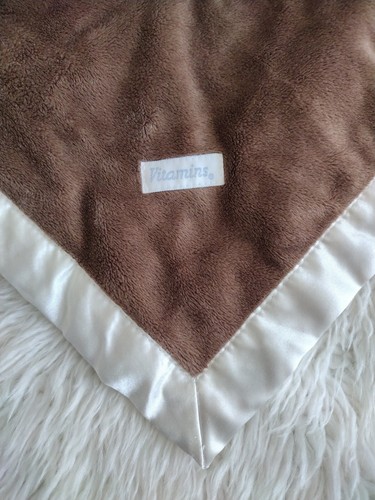 Vitamins Baby Monkey Satin Trim Brown & Tan Lovey Security Blanket Red Nose 2011 - Picture 3 of 8