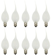 10 Silicone Dipped LED Night Light Bulbs, For Window Candles C7 Base, 0.7w,120v