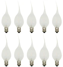 10 Silicone Dipped LED Night Light Bulbs, For Window Candles C7 Base, 0.7w,120v