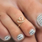 Adjustable Heart Toe Ring For Women's Daily Use Lovely Solid Metal 925 Silver