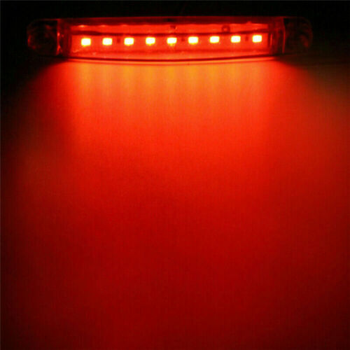 9 LED Bus Truck Trailer Side Marker Indicators Lights Red+Amber Waterproof 20pcs - Bild 2 von 6