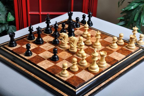 The Preston Luxury Chess Set - Pieces Only - 4.4" King - Genuine Ebony - Picture 8 of 12