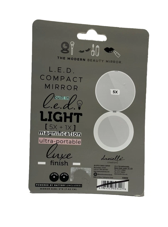 Compact Mirror L.E.D. Daneille Creations Luxe Finish LED Lighting 5x Mirror 3” - Image 2 of 3