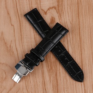 18-20-22mm-Black-Genuine-Leather-Watch-Band-Strap-Butterfly-Deployment-Buckle
