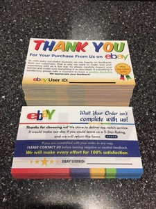 25 Ebay Thank You Er Feedback Business Cards 5 Star Review Image Is Loading 25 Ebay Thank You Er Feedback Business Cards