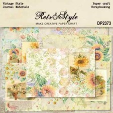 Lovely Sunflowers Leafy Flowers A5 Scrapbook Card Journal Craft Paper