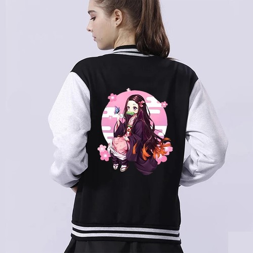 New Kamado Nezuko Printing Jacket Women Men Casual Baseball Jacket Uniform Coat - Picture 13 of 28