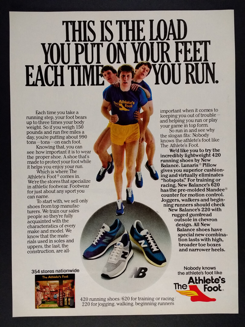 1980 New Balance 620 420 220 Running The Athlete&#039;s Foot vintage print Ad | eBay