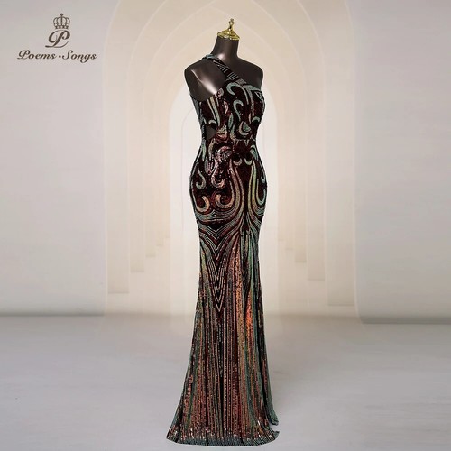 Sexy neck and Split Evening Dresses Prom Gowns Wedding Party Maxi formal dresses - Imagen 3 de 23