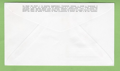 Italy 100th Anniversary of the Court of Accounts 1962 first day cover FDC Milan - Picture 2 of 2