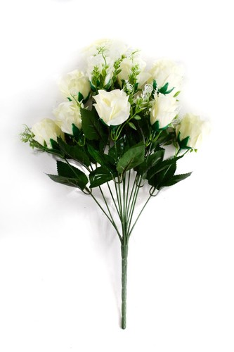 Best Artificial 9/12 Cabezas Rosa Spray Ramo de Boda Flor Ramo Decoración del Hogar - Imagen 16 de 48