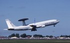 35mm Aircraft Slide Boeing E-3 Sentry LX-N90449 NAT0 Mildenhall 1989