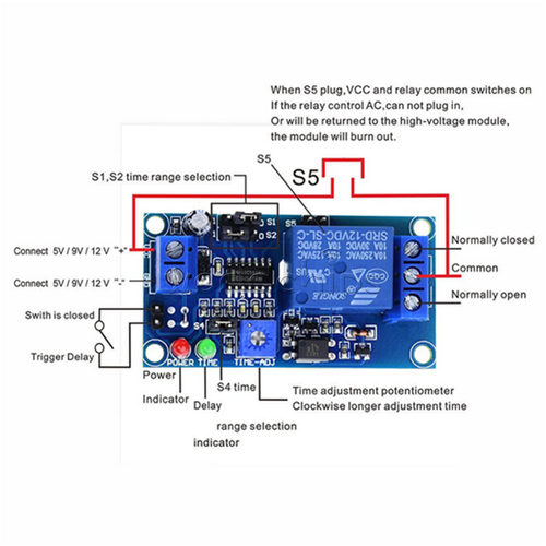 DC 12V Delay Timing Timer Relay Turn ON Turn OFF Switch Module Time 10A - Picture 5 of 8