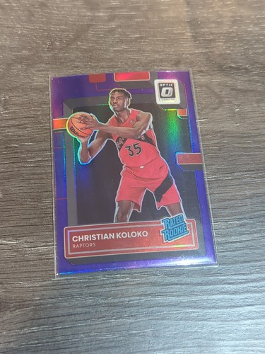 2022-23 Donruss Optic Christian Koloko RC #212 Purple Prizm Rated Rookie Raptors - Picture 1 of 2
