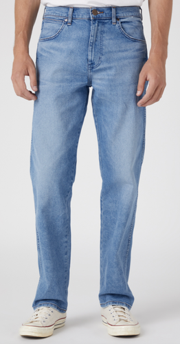 Wrangler Jeans Mens Frontier stretch straight fit 'Cool Twist Blue' SECONDS WA58 - Picture 1 of 11