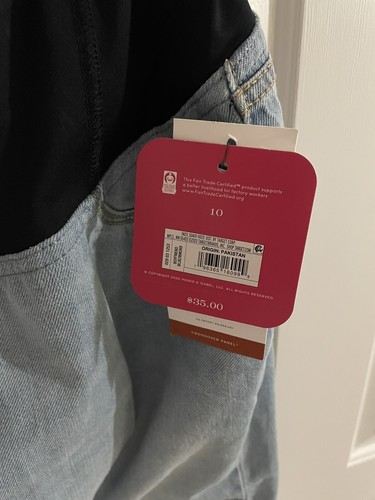 Isabel Maternity women Jean High-Rise Crossover Panel Distressed Straight Size10 - Picture 4 of 9