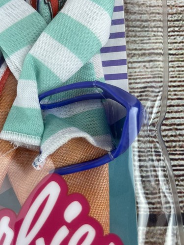 Barbie Fashion Pack, Ken Doll Clothes Striped K Sweater Khaki Shorts & Mask NEW - Picture 2 of 6