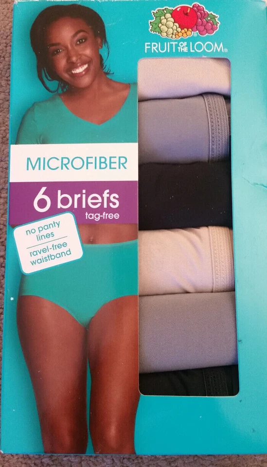 12 Pack Fruit of the Loom Tag Free Smoothing MICROFIBER Brief Panties Sz - 9 - Image 2 of 4