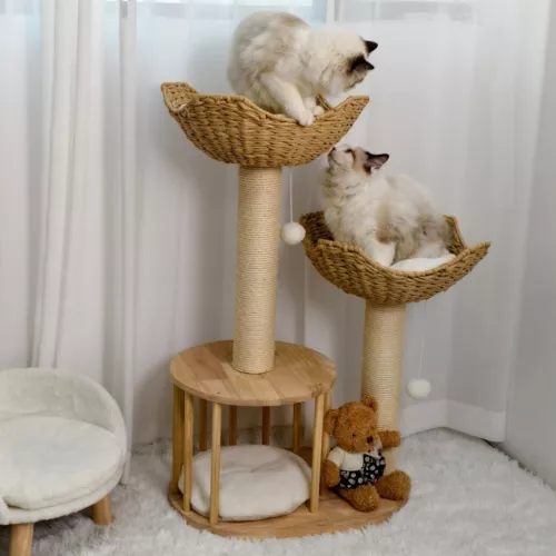 Kratzbaum Katzenbaum Katzenkratzbaum Kletterbaum Spielbaum für Katzen 100 cm XXL
