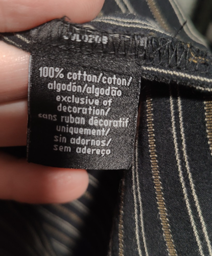Chemise habillée Calvin Klein noire rayure marron L/S poignets français boutonnée grande taille - Photo 5/5
