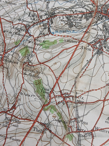 Mapa británico Primera Guerra Mundial con BATALLA de EL SOMME correcciones THIEPVAL, MAMETZ, VIMY, etc. - Imagen 6 de 13