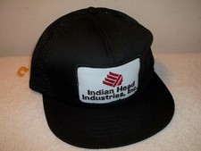 Vtg UNWORN SWINGSTER INDIAN HEAD INDUSTRIES MESH TRUCKER BLACK SNAPBACK HAT